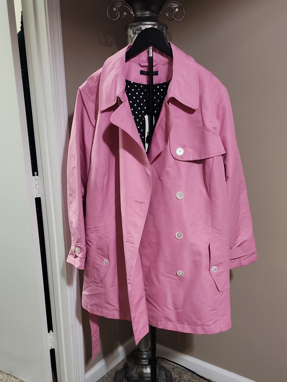 Ralph Lauren Pink Double-Breasted Trench Coat